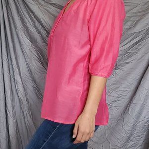Pink Blouse Silk Cotton Blend Women's Size SP